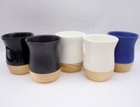 Tasses à Yerba Maté en Porcelaine Mate Glaçurée de Haute Qualité, Personnalisables en Gros, avec Base en Bois