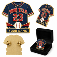 Pins de baseball modernes personnalisés plaqués or, émail personnalisé avec nom et numéro de joueur pour badges d'équipes en gros