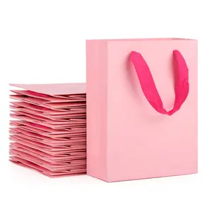 Hot Selling Boutique Winkelen Business Verjaardagsfeestje Bruiloft Kleine Roze Kraftpapier Custom Wimper Gift Bag