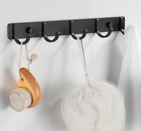 Crochets muraux multifonctionnels en métal noir pour peignoirs, sacs à main, vêtements, serviettes et manteaux – Rails décoratifs noirs pour crochets à manteaux