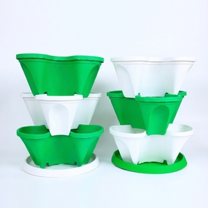 Macetas Verticales Apilables de Plástico de 3 Niveles, con 9 Compartimentos para Fresas, con 4 Ruedas, Venta al Por Mayor Directa de Fábrica - Product Image 2