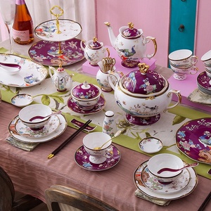 ชุดถ้วยชามพอร์ซเลน68ชิ้นลายนกมีความสุขแบบดั้งเดิมจากจีน - Product Image 4