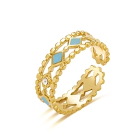 Bague ouverte colorée Bowei, style rétro, effet huile, inaltérable, bijou de doigt de niche, style courtisan, tendance