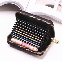 Porte-cartes de visite pour femmes/hommes, porte-cartes gris/carte d'identité/de crédit, porte-cartes 20 Bits, étui de protection en cuir PU, porte-monnaie