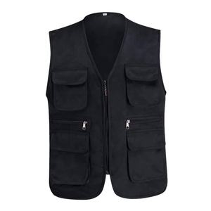 Professional Custom Cotton Polyester Men's Summer <b>Long</b> Multi-Pocket Cargo Vest Work <b>Waistcoat</b> Sport Vest - Product Image 5
