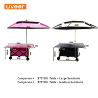 Table pliante multifonctionnelle avec auvent, chariot de camping pliable, protection solaire, robuste, tout-terrain