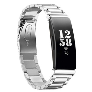Compatible con <span class=keywords><strong>Fitbit</strong></span> <span class=keywords><strong>Inspire</strong></span> / <span class=keywords><strong>Inspire</strong></span> <span class=keywords><strong>HR</strong></span> Correa de <span class=keywords><strong>reloj</strong></span> de metal de acero inoxidable de tres eslabones - Product Image 5