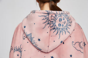 Selimut <span class=keywords><strong>Hoodie</strong></span> Sherpa Luar Ruangan Ukuran Besar Grosir untuk Dewasa Wanita - Product Image 6