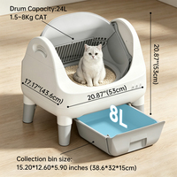 Bac à litière intelligent à commande par application, séparation automatique des déchets, grand espace, toilette pour chat, design carré, OEM, marque privée