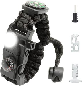 20-in -1 ombrello corda bracciale uomo regolabile Kit di cambio con SOS bracciale LED <span class=keywords><strong>bussola</strong></span> più grande per l'escursionismo, la pesca - Product Image 1