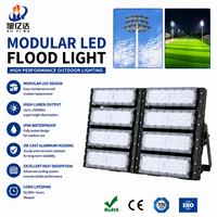 Projecteur LED haute puissance 400W-1500W pour stade, terrain de football, étanche IP66, conception modulaire, CRI>80, dimmable, garantie 3 ans