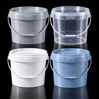 Seau en plastique rond en PP de qualité alimentaire avec couvercle, 300 ml-10 L, transparent, pour l'emballage de crème glacée, de yaourt et de collations, vente en gros