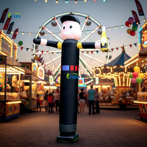 Globo Inflable Publicitario con Forma de Bailarín de Aire, de una Sola Pierna, Color Negro, para Discotecas/Bares - Product Image 1