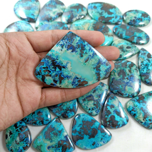 Lot de cabochons en jaspe chrysocolle naturel, pierres lisses et polies, pierres précieuses en jaspe chrysocolle en vrac pour la fabrication de bijoux - Product Image 3