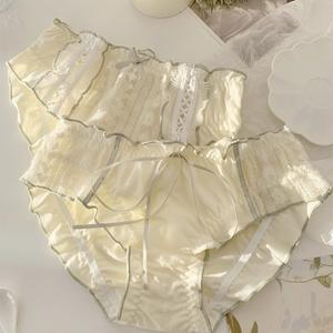 卸売レース純綿下着、純綿ミッドレンジ下着、快適な三角形の下着 - Product Image 1