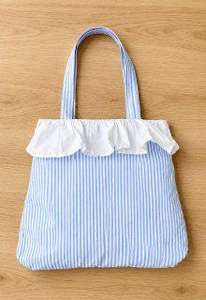 Nouveau Sac Fourre-tout de Plage 2026 Tendance Personnalisé à Rayures Bleues avec Volants, Grande Capacité, Écologique, pour Usage Quotidien, pour Femmes - Product Image 4