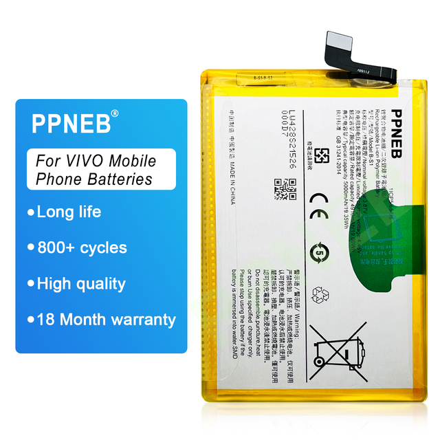 Hot Selling Mobile Phone Battery for Vivo B-S1 S1 Pro Y21S Y21 5000mAh Lithium-Ion Rechargeable Original Battery