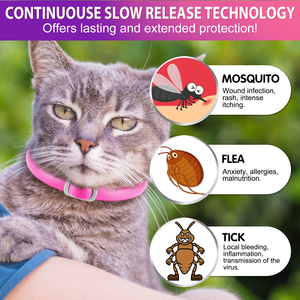 Collier <span class=keywords><strong>anti</strong></span>-moustiques Oimmal Pets, protection contre les allergies cutanées aux insectes, <span class=keywords><strong>anti</strong></span>-puces et <span class=keywords><strong>anti</strong></span>-tiques pour chats - Product Image 6