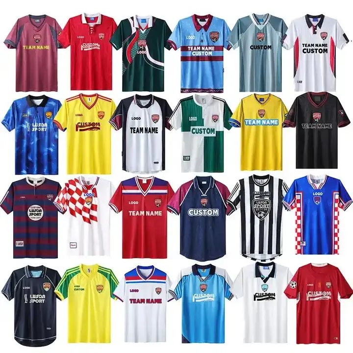 Sublimação de futebol para clubes, uniformes de futebol, conjunto de treinamento de equipe, camisas personalizadas de futebol, camisa da Tailândia, venda imperdível