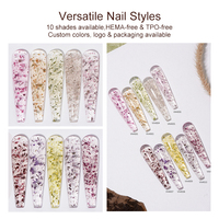 Gel de construction professionnel pour ongles 30g avec fleurs naturelles, vernis à ongles UV LED auto-nivelant pour extension d'ongles