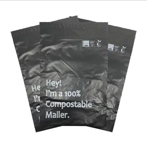 Bolsas de embalaje de correo con logotipo de impresión personalizada, bolsas de correo de poliéster, Color Negro, Rosa, venta directa de fábrica, Yiwu