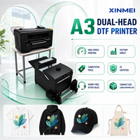 Système d'impression DTF automatique A3 certifié CE, directement de l'usine, avec double tête d'impression 12 pouces, agitateur de poudre et sécheur pour vêtements personnalisés
