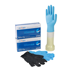 Gants jetables en nitrile sans poudre, pour la manipulation des aliments, usage industriel, sécurité au travail - Product Image 1