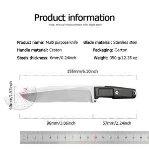 มีดต่อสู้คุณภาพสูง Dobbin Hound Pinscher ใบมีดสแตนเลสทรง Drop Point ด้ามพลาสติก พร้อมปลอกมีด สำหรับ DIY OEM - Product Image 5