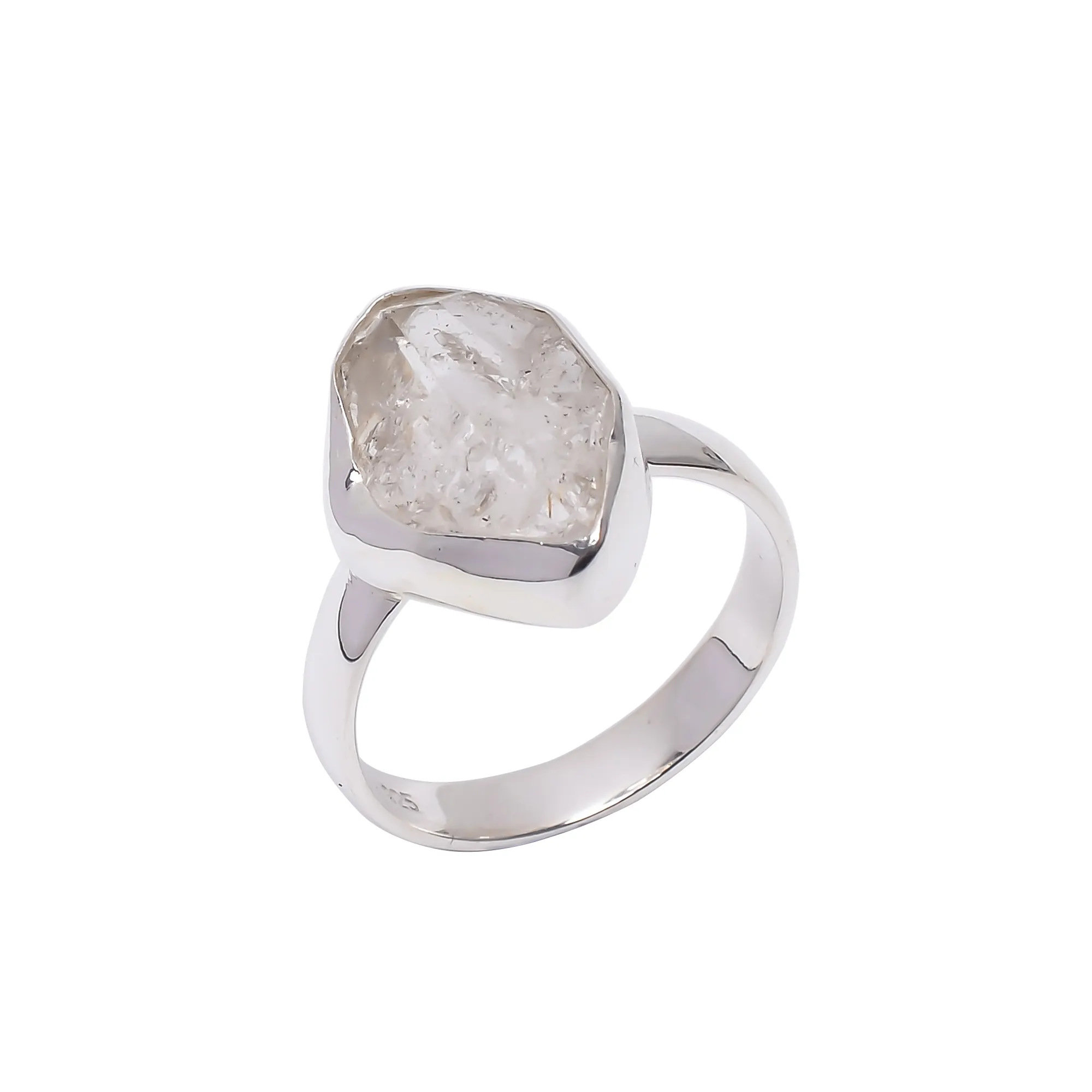 Herkimer – bague en diamant, bijoux faits à la main en argent massif 925, vente en gros, fournisseurs de bijoux personnalisés, bagues en pierres précieuses