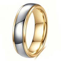 Nouvelle mode, bague en acier inoxydable géométrique plaquée or rose double face, 4 mm, 6 mm