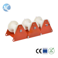 Poulie de tirage de câble à 3 roues avec rouleaux en nylon et cadre en acier pour l'installation de lignes électriques souterraines