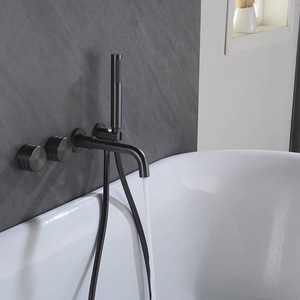 Ensemble <span class=keywords><strong>de</strong></span> douche encastré en laiton rond, <span class=keywords><strong>baignoire</strong></span> chaude et froide cachée en or brossé, ensemble <span class=keywords><strong>de</strong></span> douche XR7866 - Product Image 2