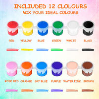 Panwenbo Ensemble de peinture acrylique 12 couleurs de haute qualité 3ml Bandes de pot de pigment pour toile et verre DIY Graffiti Painting