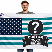 Drapeau personnalisé 3x5 pieds, imprimé recto-verso, sublimation par transfert thermique, polyester, bannière promotionnelle extérieure pour la décoration de jardin, de cour ou d'événements