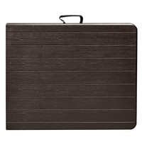 Meubles d'extérieur en vente chaude, table de banquet pliante rectangulaire en plastique noir portable et peu encombrante pour les événements