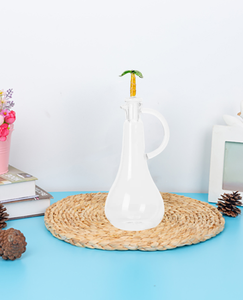 Vente en gros de vinaigre à huile en verre vintage transparent personnalisé Pot d'huile d'olive avec couvercle en forme de palmier - Product Image 2