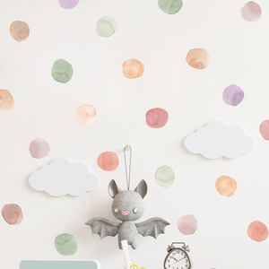 Peel and Stick Watercolor <strong>Childrens</strong> Room Decor Wall <strong>Sticker</strong> Dots - Product Image 4