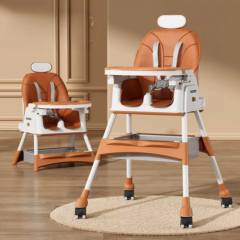 Chaise haute pour nourrissons et jeunes enfants peut s'asseoir et ajuster la hauteur chaise de salle à manger pour enfants avec roues