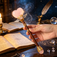 Vente en gros usine : Cystère magique en cristal naturel brut, pointe d'améthyste, baguette magique, ornement en cristal de guérison, décoration d'autel domestique, cadeau