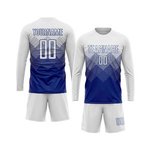 Long Sleeve Soccer Football Jersey Set Breathable Quick Dry Match Training Uniform Shirt and Shorts for <b>Men</b> Youth Team Sportwear - Product Image 1