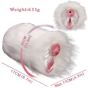 Masturbador de Vagina Artificial de Peluche GEEBA Fantasy, Masajeador de Próstata Masculino, Juguetes de Masturbación de Silicona con Doble Canal Vaginal - Product Image 3