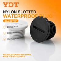 Capuchon plat fendu en nylon YDT, rond, filetage PG M avec rondelle