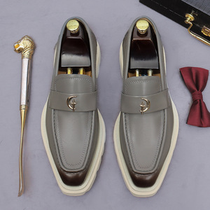 Nuevos Zapatos Sin Cordones de Cuero Genuino, Parte Superior Suave, Suela Gruesa, Mocasines Retro de Vestir para Hombre, Elegantes y Ligeros - Product Image 2