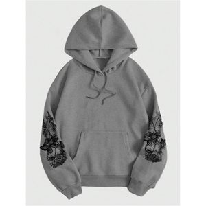 เสื้อฮู้ดดี้พิมพ์ลายผีเสื้อสำหรับผู้หญิง แขนยาว สวมใส่สบาย เหมาะกับทุกฤดูกาล - Product Image 2