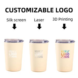 Custom logo 8oz 12oz Coffee Cup With Lid Double Wall Insulated Stainless Steel Coffee <b>Mug</b> Thermal Tumblers Tea Milk Cup - Product Image 3