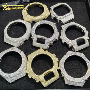 全6スタイル ファイン アイスアウト カスタム ジュエリー コレクション 925 シルバー ケース ヒップホップ モアッサナイト ダイヤモンド DW6900 GA2100 ウォッチ アクセサリー ベゼル - Product Image 1