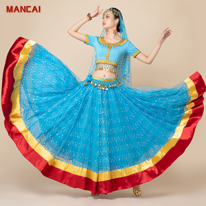 Conjunto de Ropa de Danza del Vientre de 720 Grados para <span class=keywords><strong>Mujer</strong></span>, Disfraz de Halloween, Bollywood, Festival, Actuación, Entrenamiento - Product Image 1