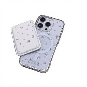 กระเป๋าสตางค์หนังแบบสปอร์ตพร้อมเคสโทรศัพท์แม่เหล็ก, เคสใสลายดอกไม้ TPU กันกระแทก รองรับการชาร์จแบบไร้สาย - Product Image 4