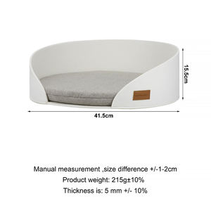 Lit pour animaux de compagnie en feutre écologique, pliable, lavable, de forme ronde, avec motif solide, personnalisé en gros, avec tapis chaud en polaire pour chat et chien - Product Image 4