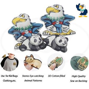 織りソフトコットン充填サプライヤー3Dパッド入り漫画織りラベルカスタム刺繍ロゴ子供服 - Product Image 4